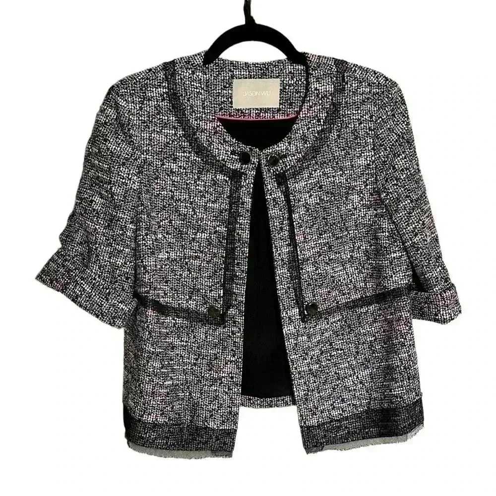 Jason Wu Tweed Pattern Jacket Size 6 - image 1